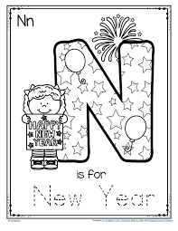 Letter N Is For New Year Trace And Color Printable Free In 2020 Kindergarten Letters Preschool Printables Lettering