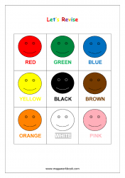 Color Recognition Worksheets For Preschool Learn Basic Colors Summary Color Flashcards Colors For Toddlers Printable Flash Cards