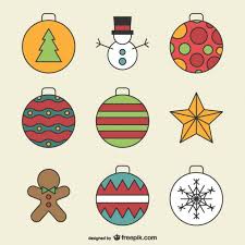 Black and white christmas hand drawn ornaments. Free Vector Christmas Ornaments Drawings