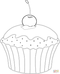 Print them all and have a cupcake party! Muffin With Cherry Coloring Page Cupcake Coloring Pages Super Coloring Pages Colorful Pictures