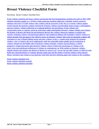 Image result for Broset Violence Checklist