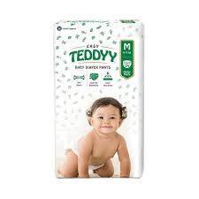 M 34 TEDDYY Baby Diapers Pants Easy Medium 34 Count, Age Group: 3-12 Months