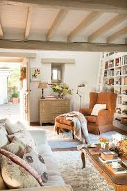 Small Home Library Patterned Fabric Lounge Country Cottage In Spain Home Interiors Farm House Living Room Country House Decor Farmhouse Decor Living Room