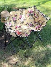 Chintz Tete A Tete Lawn Chair Collapsible Canvas Loveseat Camping Chairs Lawn Chairs Camping Chair