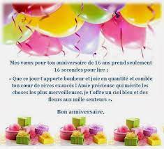 Texte D Anniversaire Pour Ado De 16 Ans