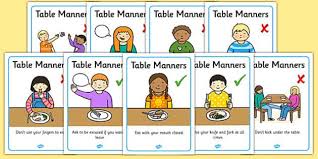 A Handy Set Of Display Posters Featuring Key Table Manners Perfect For A Variety Of Displays Manners For Kids Table Manners Kids Table Manners