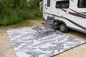 Like Leaves Gently Floating Into The Cold Air The B B Begonia Arctic Reversible Camping Patio Mat Features A Foliage Of Leaves Rv Camping World Camping Needs