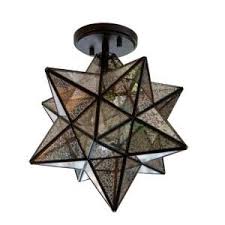 Decor Therapy Star Shape 14 In 1 Light Antique Bronze Semi Flush Pendant Ch1876 The Home Depot Star Pendant Lighting Decor Therapy Mercury Glass Pendant Light