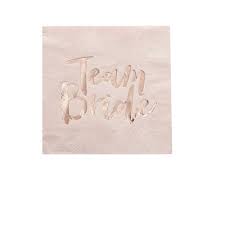 Serviette Papier Team Bride Rose Et Rose Gold X20 Taille Taille Unique Serviette Papier Table Rose Rose En Papier