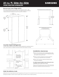 A backsplash can add an extra inch when considering space. Samsung Rs22t5561sg Rs22t5561sg Aa Rs22t5561sr Aa Rs22t5561sr Installation Guide Manualzz
