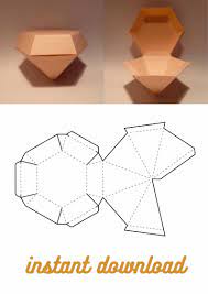 Diamond Box Template Diamond Shape Box Gem Box Jewellery Box Jewelry Box Crystal Box Jewel Box 8 5x11 A4 A3 Pdf Svg Digital Files Video Video Diy Gift Box Template Box Template