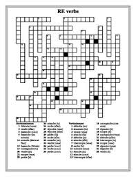 Crossword Puzzle Has 43 Clues With Re Verb Infinitive And Subject To Be Conjugated In The Present Tense 5 Versions Included Verb Crossword French Verbs