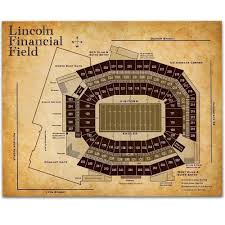 Lincoln Financial Field Football Seating Chart 11x14 Unframed Art Print Great Sports Bar Decor And Gift Under 15 For Football Fans