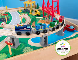 With 120 colorful pieces, kids will love the adventure of pushing the train around and through a gentle waterfall and over a suspension bridge. Kidkraft Waterfall Mountain Train Set And Table Wooden Train Set Table Wooden Train Set Train Table