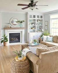 Window treatments with coastal patterns can quickly convey your intended theme while bringing a splash of color to your room. 77 Comfy Coastal Living Room Decorating Ideas Livingroomideas Livingroomdecor Liv Coastal Decorating Living Room Farm House Living Room Coastal Living Room