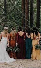 Top 9 Fall Wedding Color Schemes For 2019 Mismatch Bridesmaid Dresses Of Emerald Gr Bohemian Bridesmaid Dress Orange Bridesmaid Dresses Fall Bridesmaid Dresses