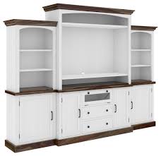 Tv stands & benches tv & media storage. Morven Two Tone Solid Wood Entertainment Center With Bookshelves Farmhouse Entertainment Centers And Tv Stands By Sierra Living Concepts Houzz