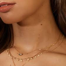Mini Disc Necklace Autumn And May Gold Designer Jewellery