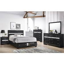 Queen wayfair north america $ 2269.99. Rent To Own Crown Mark Inc 7 Piece Regata Queen Bedroom Set Black At Aaron S Today