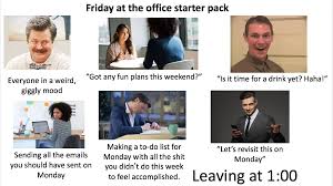 Download a free schedule template for school, business, or family to keep everything on track. Friday At The Office Starter Pack Starterpacks