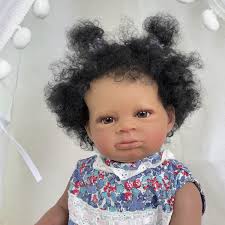 20 Inch 50cm Finished Open Eyes Reborn Dolls, Realistic Dolls With Black  Skin Reborn Baby Doll