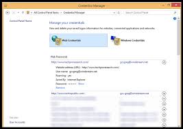 To remove a saved network credential you can select one of the entries and click remove. Clearing Cached Credentials On Windows 7 Grok Knowledge Base