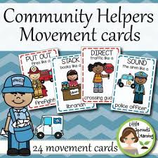 These 24 Community Helpers Movement Cards Keep Students Active While Teaching Them About Community Helpers Community Helpers Preschool Community Helpers Theme