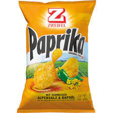 Peel the potatoes and cut into chips of equal thickness, no more than 2/3 inch (13 mm) in square thickness recommended. Zweifel Chips Paprika 175g