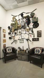Commercial Office Design Military Themed Memorabilia Wall Military Office Decor Military Interiors Office Interior Design