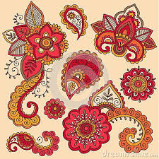 Henna Colorful Mehndi Tattoo Doodles Vector Flower Henna Henna Doodle Paisley Flower Tattoos