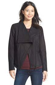 T Tahari Trisha Drape Front Leather Jacket Regular Petite Nordstrom Women Clothes Sale Fashion Leather Jacket