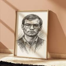 JEFFREY DAHMER DRAWING PRINT PORTRAIT SKETCH 8" x 10" HORROR ART SERIAL  KILLER | eBay