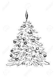 Merry christmas cute penguin drawing snow globe with red berry frame. Hand Sketch Christmas Tree Royalty Free Cliparts Vectors And Stock Illustration Image 46099718