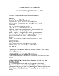 Camden Criminal Justice Council Minutes from meeting