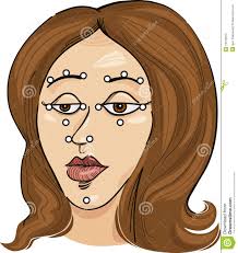 acupressure points on face stock vector illustration of