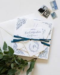 Navy And White Illustrated Floral Wedding Invitations Floral Wedding Invitations Wedding Invitations Boho Wedding Invitations