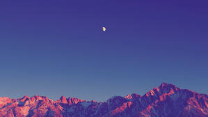 Landscape Simple Nature Moon Shadow Mountain Snowy Peak Sky Clear Sky Sunset Sunlight Blue Wallpapers Hd Desktop And Mobile Backgrounds
