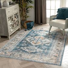 Due to the difference of monitor colors, some rug colors may vary slightly. Well Woven Lotus Habra Light Blue Vintage Medallion Oriental 5 3 X 7 3 Machine Washable Flat Weave Area Rug Walmart Com Walmart Com