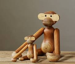 The Wooden Monkey Designed By Kay Bojesen With Its Sweet Face And The Clear Body Transforms Children S Rooms In Rainforests Monkey Design Wooden Animals Wooden