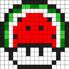 Watermelon Mushroom By Sara Bea On Kandi Patterns Pixel Art Pattern Perler Bead Mario Perler Bead Patterns