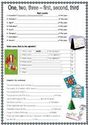 One → first, second and third are irregular. Ordinal Numbers Esl Worksheet By Schnuffi