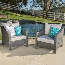These Wicker Club Chairs Are A Great Addition To Any Patio The Water Resistant Cushions Make Both The Chai Lounge Chair Outdoor Patio Chairs Patio Furnishings