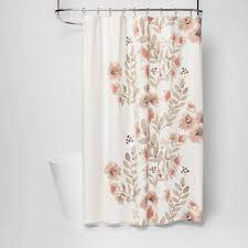 15% off with code julyzweekend. Blooms Flat Weave Shower Curtain Coral Threshold Target
