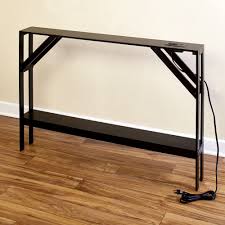 Skinny Sofa Table With Outlet For Phones And Laptops Modern Accent Table Walmart Com In 2020 Diy Sofa Table Modern Accent Tables Table Behind Couch