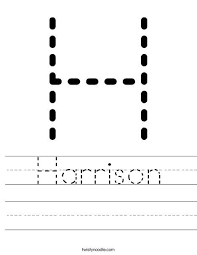 There are many kinds of free printable name tracing a lot of people want. Harrison Worksheet Worksheets Name Tracing Worksheets Letter H Worksheets