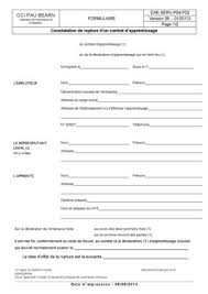 Le contrat d'apprentissage peut être rompu par l'employeur ou l'apprenti (et son représentant s'il est mineur), dans les 45 premiers jours, consécutifs ou la loi avenir professionnel a simplifié la rupture anticipée du contrat d'apprentissage, par l'employeur ou l'apprenti, notamment en supprimant. Calameo Apprentissage Constatation Rupture De Contrat