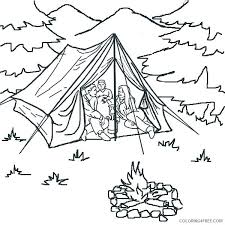 Coloring page viewing the circus tent as a graphic. Camping Coloring Pages Sleeping In The Tent Coloring4free Coloring4free Com