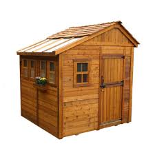 Outdoor Living Today Sunshed 8 Ft X 8 Ft Western Red Cedar Garden Shed Ssgs88 The Home Depot Wood Shed Plans Building A Shed Shed Design