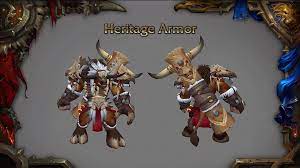 If you unlock heritage armor on an allied race, you cannot transmog it onto the affiliated main race . Tauren Heritage Armor R Wow