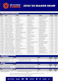 How i can do this? Hyundai A League 2019 20 Season Updated Match Schedule Released A League